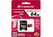 Карта памяти Transcend micro SDXC Card 64GB (60Mb/s. 400x), UHS-1, class 10